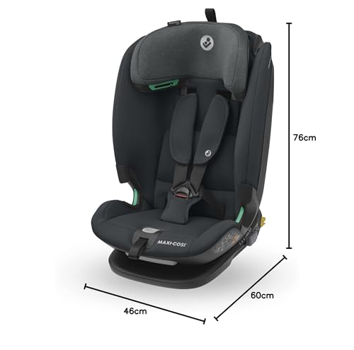 Maxi-Cosi Titan S Comfort i-Size, Breathable Comfort Fabrics, Child Car Seat, 15 months-12 years (76-150cm), ISOFIX Car Seat, 5 Recline & 13 Headrest Positions, G-CELL Protection, Authentic Black