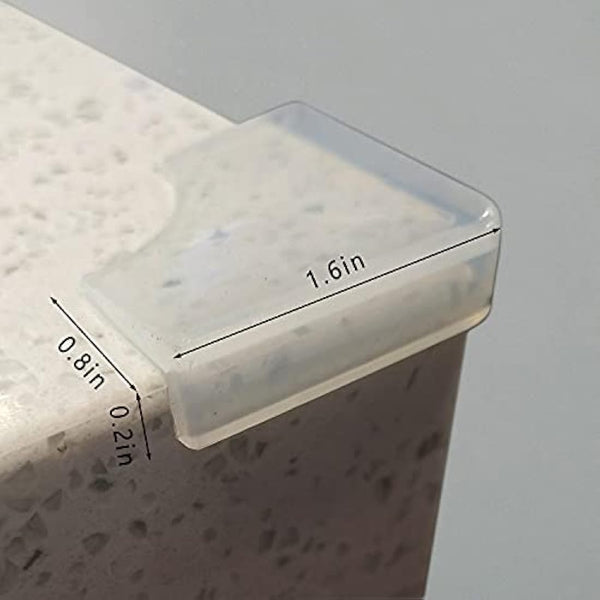 100% Silicone Corner Protector, Baby Proofing Corners Edge Guards, Pre-Tape Adhesive Soft for Kids Safety, Child Table Cabinets Furniture Bumper (8 Counts)