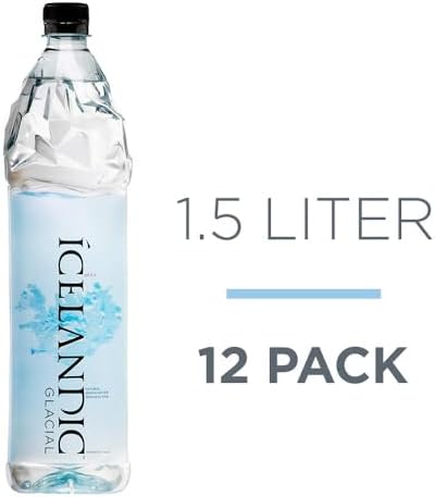 Icelandic Glacial Premium Still Water 1.5L Recycled PET Bottles x 12 Per Pack – Alkaline/Low PH, Recycled Packaging, BPA Free, Carbon Neutral from Icelandic Spring. Low TDS and Mineral Content.
