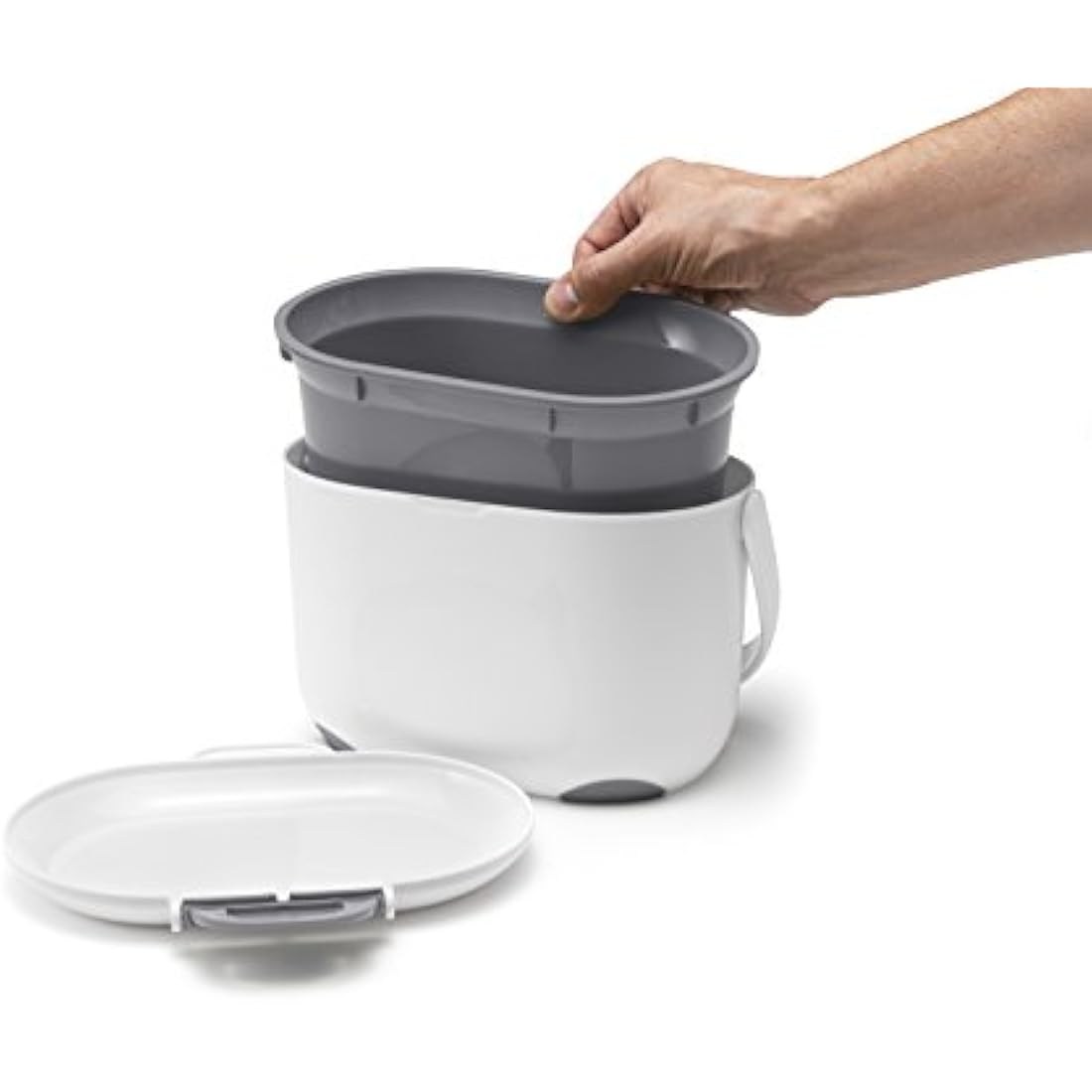 Addis 2.5L Compost Caddy - White & Metallic