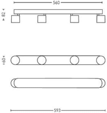 Philips myLiving Star WarmGlow Dimmable LED Spotlight, 4 x 4.5 W LED Light, Instant Start, Easy Installation - White