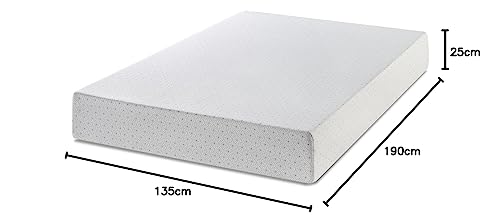 ZINUS Single Mattress - Memory Foam - 90x190cm/3x6ft - Height 13cm/5in - Medium Firmness - Orthopaedic Support with Comfort foam - Green tea Designed in UK standards