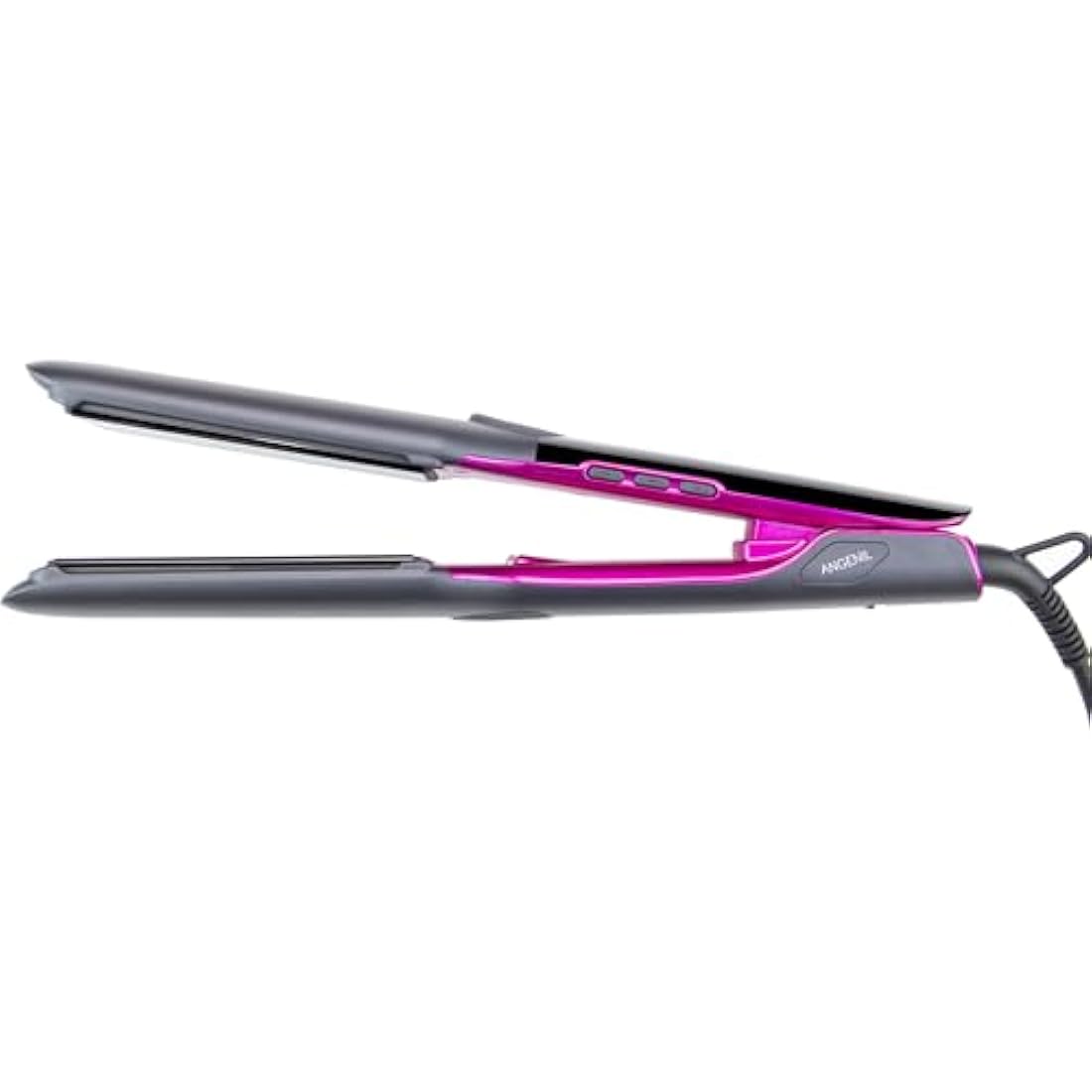 ANGENIL Pro Titanium Flat Iron Hair Straightener 4.5 cm Wide, Dual Voltage Hair Straightener and Curler 2-in-1 with Heat Resistant Silicone Mat, Adjustable Temp 160°C-240°C, 15s Fast Heating