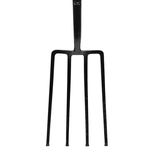JCB - Professional Solid Forged Contractors Fork - Garden Fork Heavy Duty Professional Site and Gardening Tools - for Home Improvement, Digging, Mucking Out, Manure, Garden Borders, Weeding