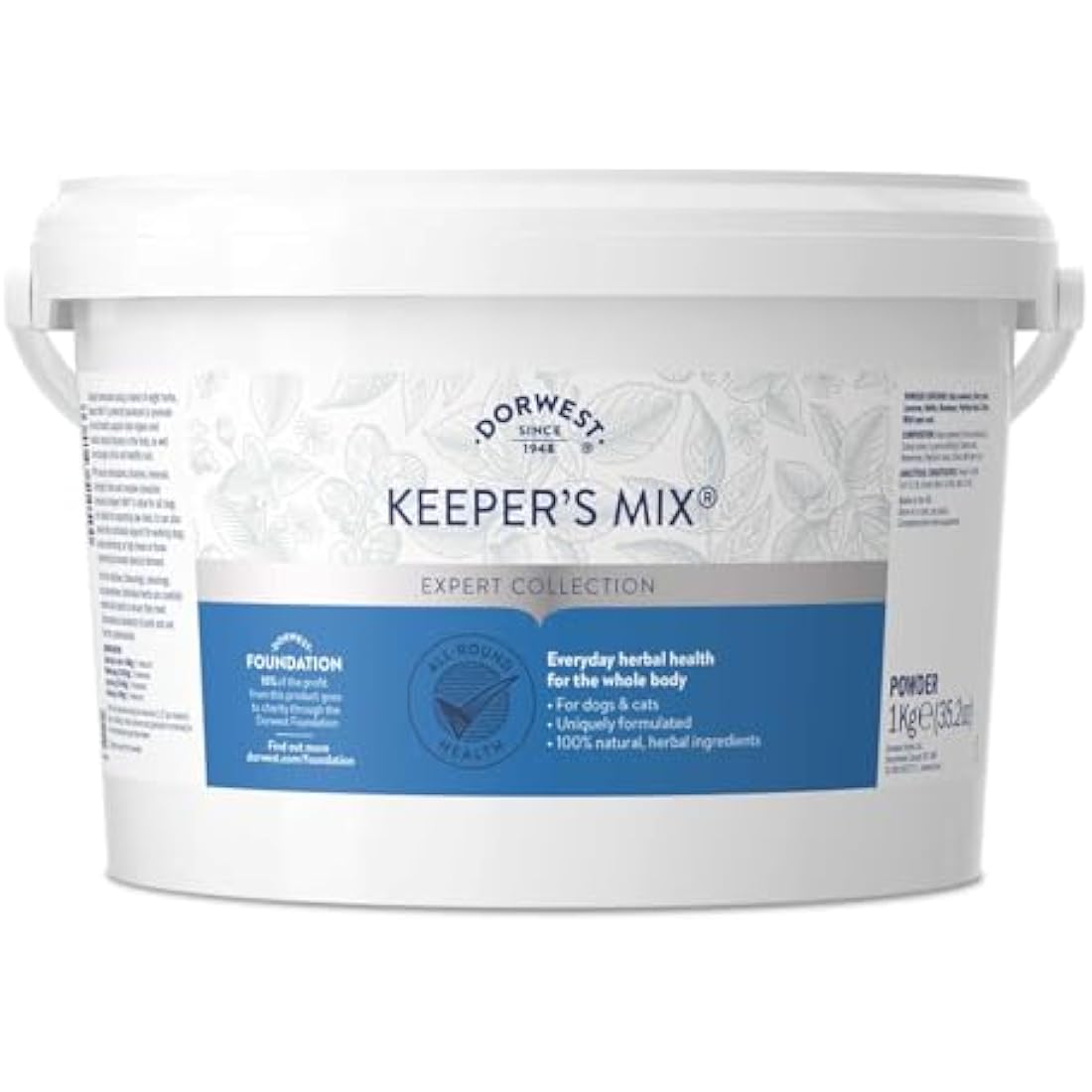 Dorwest Keeper’s Mix, 1kg, Herbal Health Supplement for Dogs and Cats, Natural Herbs, Vitamins, and Minerals – for Healthier Happier Pets