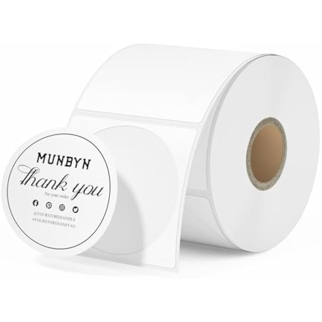 MUNBYN 50 x 50mm Circle Thermal Sticker Labels, Self-Adhesive Round Direct Thermal Labels, Multi-Purpose Roll Thermal Stickers for Business