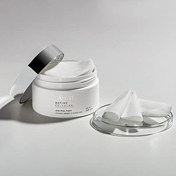 DOCTOR BABOR AHA Peeling Pads for Dull Skin with Large Pores, Fruit Acid Peeling, Without Alcohol, Vegan Formula, Smoother Skin, 60 Pieces