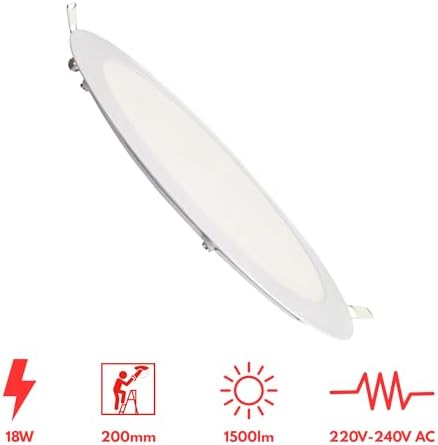 JANDEI – Pack of 20 18W LED Recessed Ceiling Lights, downlights Round, Flat, with matt White Aluminium Ring, Driver Included, Neutral White Light 4200K