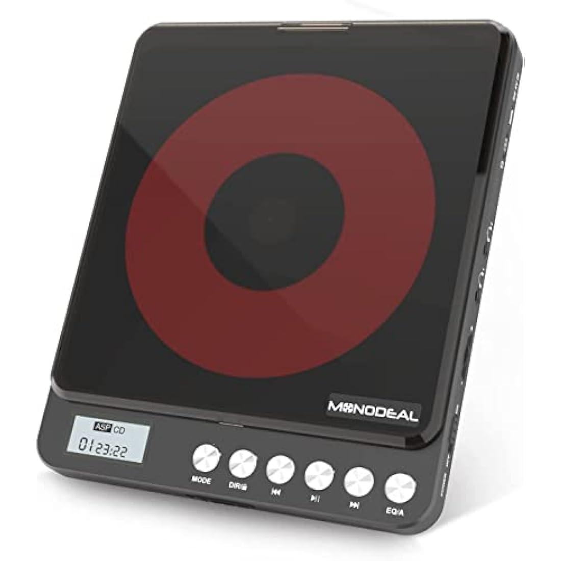 MONODEAL CD Player Portable with Built-in Speakers, Personal Rechargeable CD Player with Double 3.5mm Headphone Jack,Anti-Skip/Shockproof Function with LCD Display for Home, Car and Travel