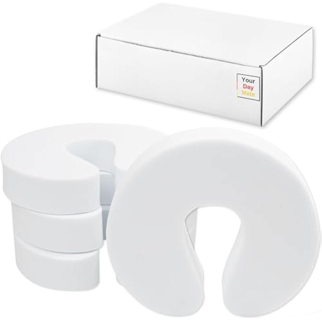 Door Finger Guards, 4 pcs, White, Foam, for Kids and Pets, for Doors Between 0.39-2", Prevent Finger Pinch Injuries, Door Finger Pinch Guard, Anti Slam Babyproof Door Stopper, Child Proof Door Stop