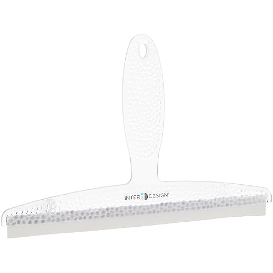 iDesign Shower Squeegee with Strong Suction Cup, Small Plastic Window Squeegee for Shower and Cleaning, Practical Shower Screen Wiper with Wide Rubber Lip, Clear