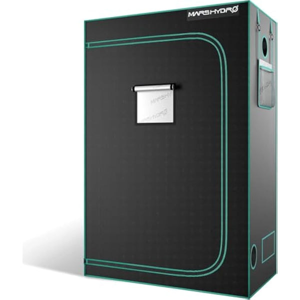MARSHYDRO 120X60X180 CM Reflective Mylar Hydroponic Grow Tent Hydro Box Lightproof and Waterproof for Indoor Plant Growing