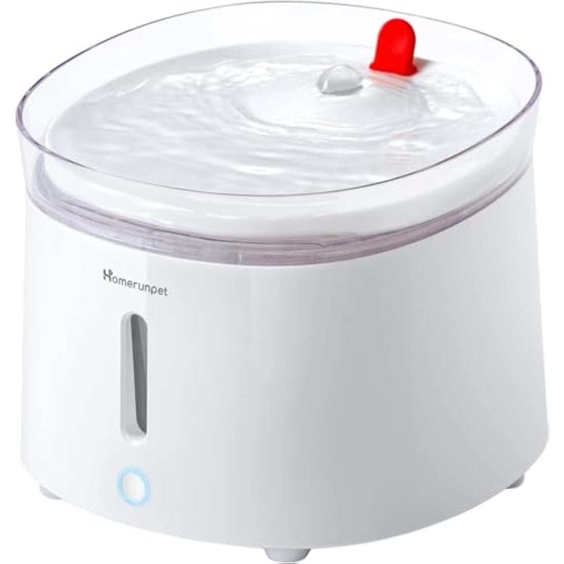 Homerunpet Cat Water Fountain Porcelain-Tray with Self-Cleaning Wireless-Pump, Ultra Quiet Pet Water Fountain for Cats and Dogs, Easy to Clean and Assemble, Filters Included, Smart LED Light, 68oz/2L