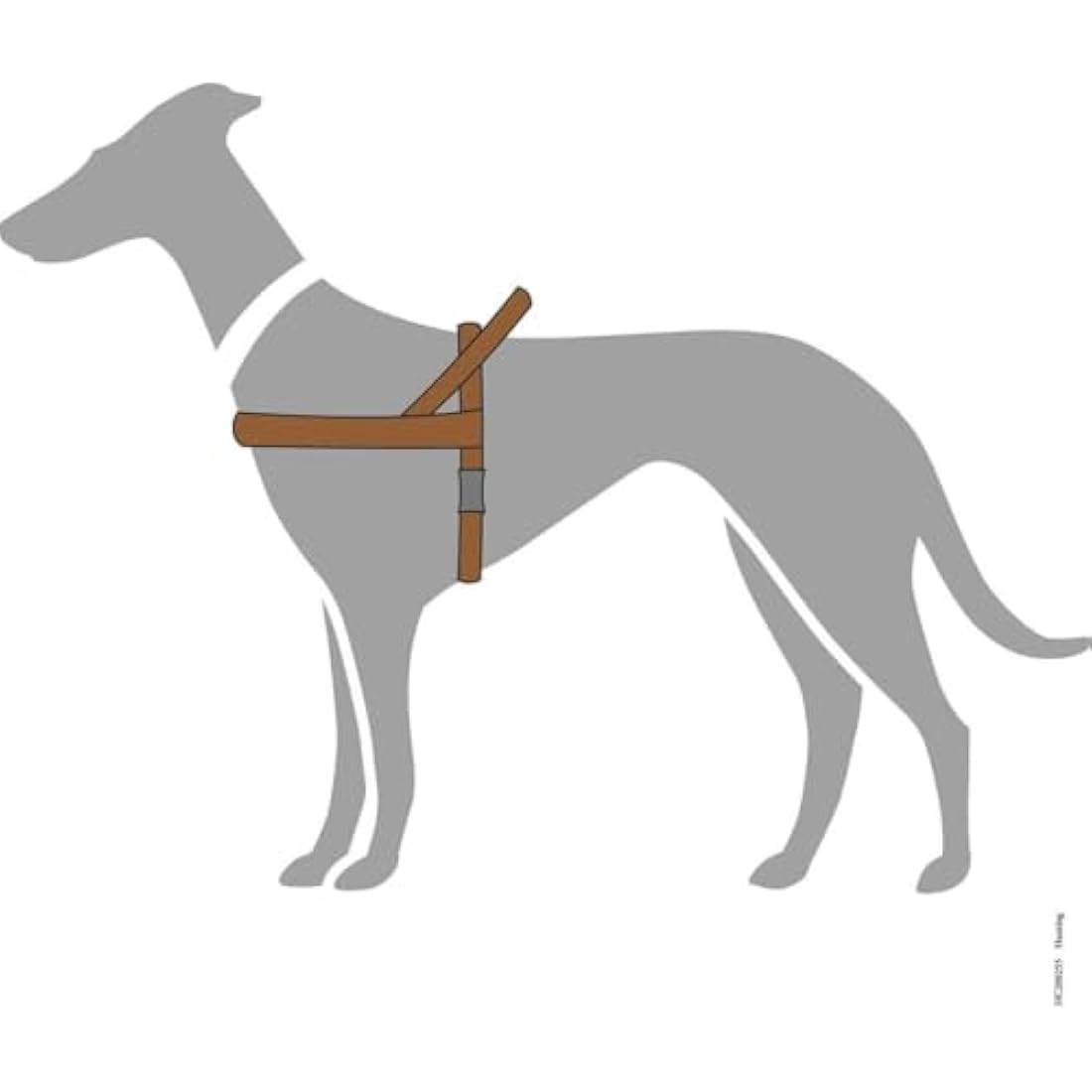 HUNTER Norwegian harness for Dogs Hunting, 55 x 71-97 cm, Brown