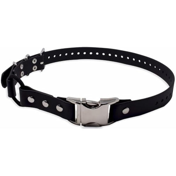 Educator Quick Snap Bungee Dog Collar, Biothane, Waterproof, Odorproof, Easy Connect and Disconnect Clasp and D Ring with Comfort Bungee Loop, Adjustable for Custom Fit, 1-Inch, Black