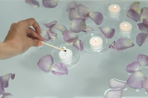 Horeca Candles - Tea Light Candles in Clear Cup 200 Pack - 8 Hours Burn Time - White Wax - Smokeless, Dripless, Unscented Candles Bulk