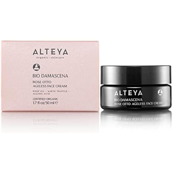 Alteya Organic Ageless Rose Face Cream 50ml - NaTrue Certified Organic - Bulgarian Rose Oil and the Bio DamascenaTM- Skin Reviving Complex - Restaurative, Promoting a Radiant Glowing Appearance