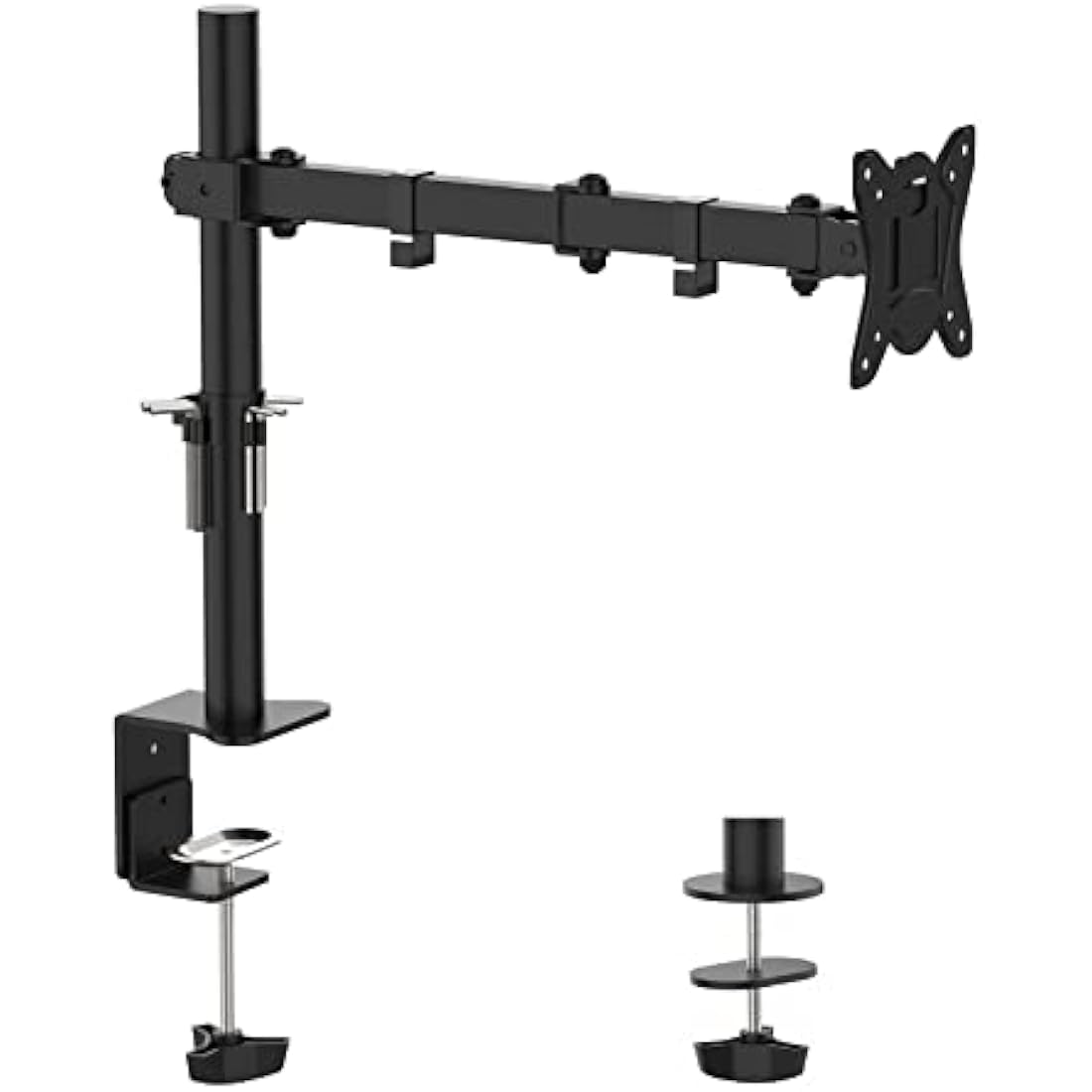 GRIFEMA Single Monitor Arm Desk Mount for 13" to 32" Screens, 2 Mouting Options with Tilt Swivel Rotation, Max. Load 10kg, VESA 75x75 100x100 GB2001-1,Black/White