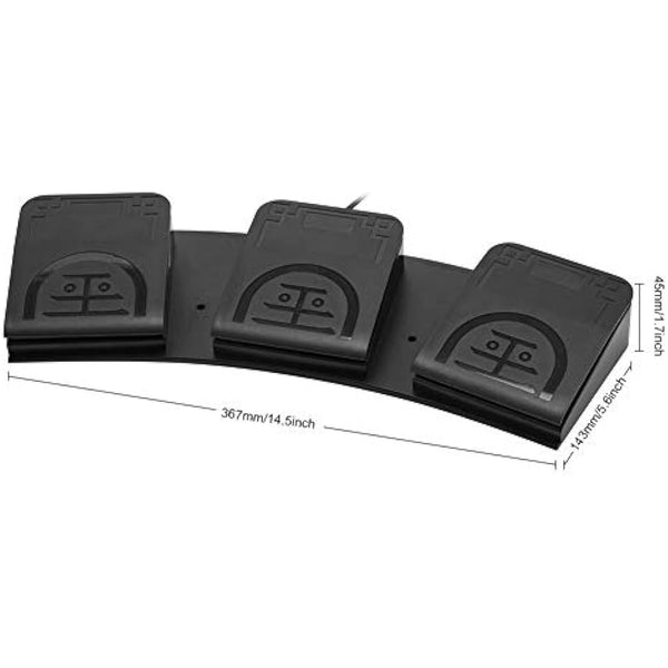 iKKEGOL Upgraded USB Triple Foot Pedal Optical Switch Control 3 Key Button Program Computer Keyboard Mouse Game Action HID