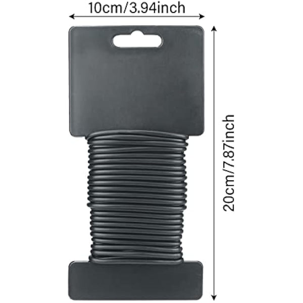 KINGLAKE 2Pcs x 8m Black Garden Soft Tie, 3.5mm Garden Flexible Wire Tie Plant Twist Wire Plastic Coated