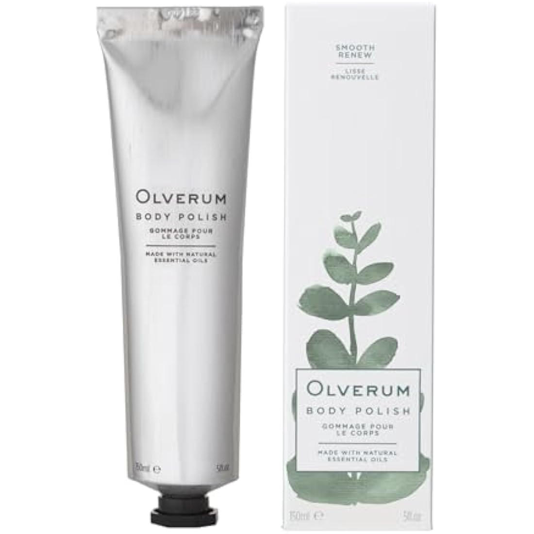 Olverum Cleanse, Exfoliate & Moisturise Body Polish with Papaya Extract and Essential Oils Vegan and Cruelty Free Cream for Smooth Skin (150ML)