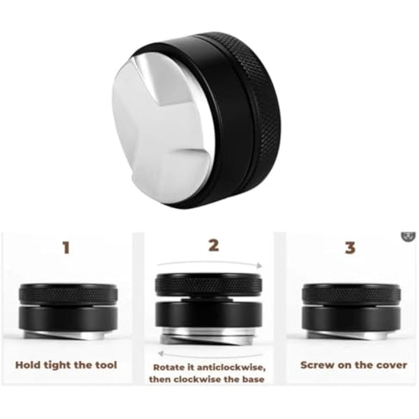 54mm Tamper and Coffee Distributor Set, Espresso Coffe Tamper 54mm with Spring Loaded and Base, Coffee Leveler for Coffee Machine Accessories Barista with Coffee Cleaning Brush (53mm)