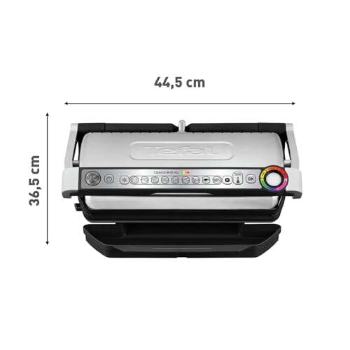 Tefal GC722D40 Optigrill Plus X-Large Grill with 9 Automatic Settings and Cooking Sensor, Non Stick Removable Plates, Automatic Settings and Cooking Sensor, Stainless Steel, Xl