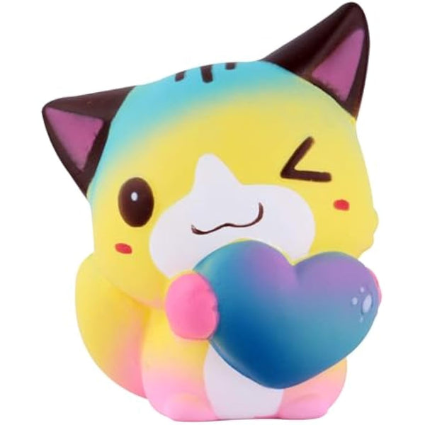 Anboor Squishies Cat Love Heart Kawaii Soft Squishy Slow Rising Scented Animal Squishies Stress Relief Toys Prime Collection Present Easter Basket Stuffers1PCS