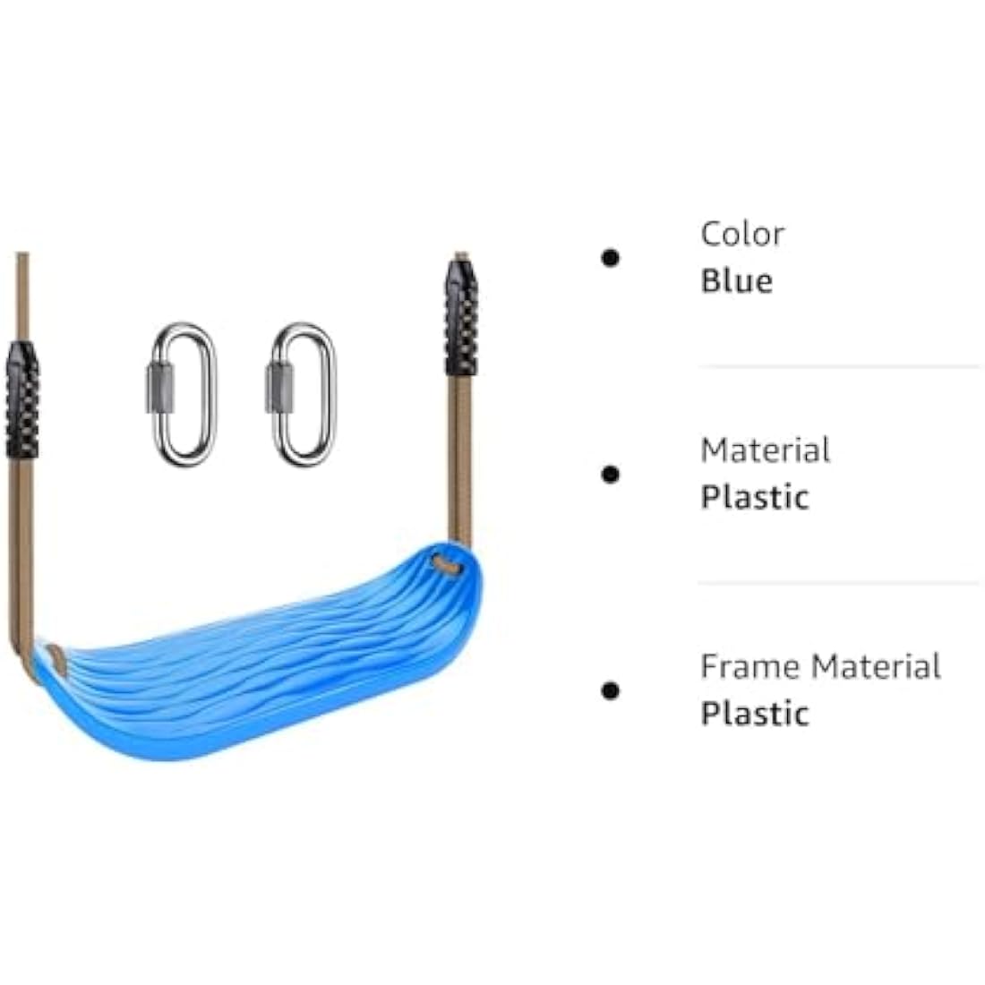 SELEWARE 17.5" X 6.3" Non Slip Plastic Swing Seat, Hanging Tree Swing Seat with Length Adjustable Nylon Rope and Stainless Steel Snap Hook Swing Set for Adult Kid Indoor Outdoor Playground Backyard