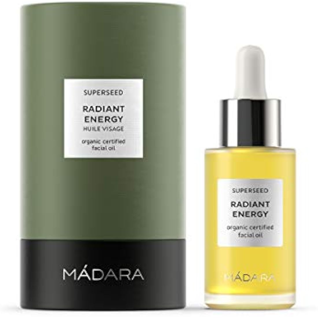 MADARA Organic Skin Care SUPERSEED Radiant Energy Facial Oil – Brightening & Radiance-Boosting Oil for Dull & Tired Skin, 30ml