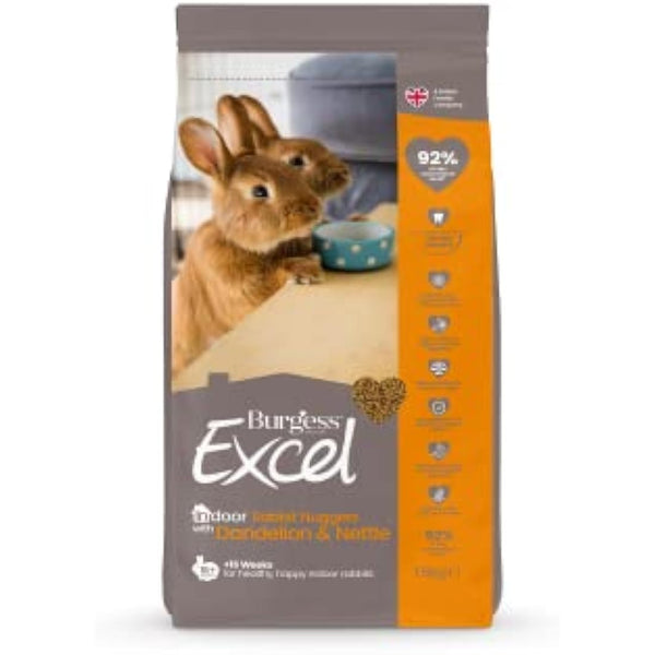 Excel Burgess Indoor Rabbit Nuggets, 1.5 kg