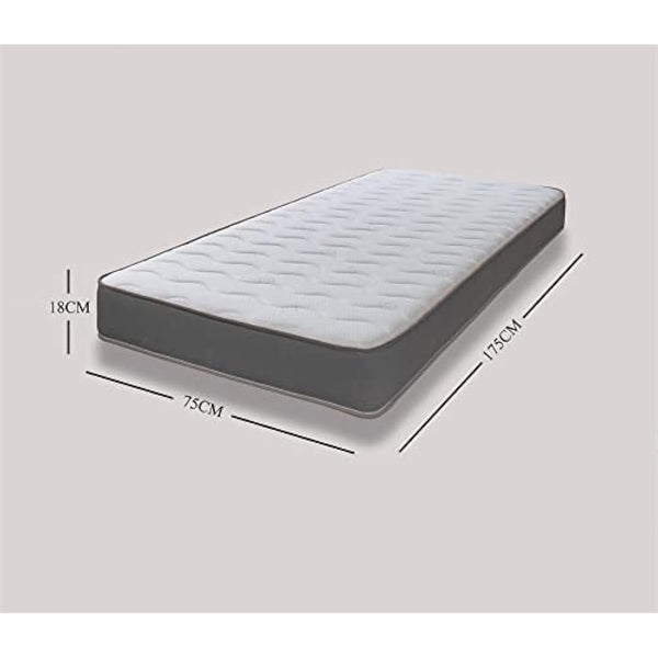 eXtreme comfort ltd Hybrid Cooltouch Colours Mattress | 2ft6 Shorty (75cm x 175cm) | Memory Foam & Coil Spring | Plush Feel | Cooltouch Plus Sleep Surface | 18cm Deep | Grey | Maximum Value