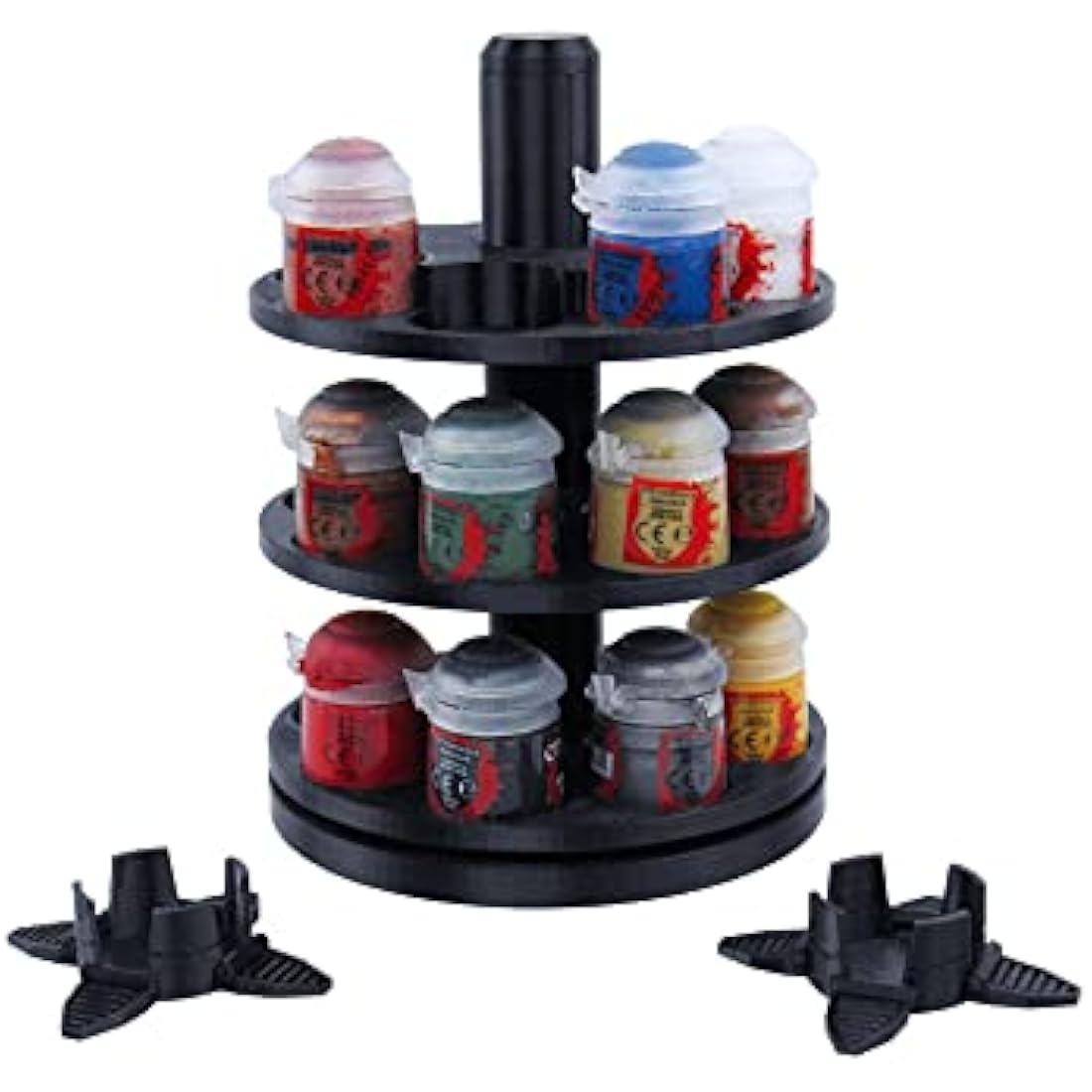 EnderToys 3-Tier Spinning Paint Rack, Compatible with Citadel Paints, 3D Printed