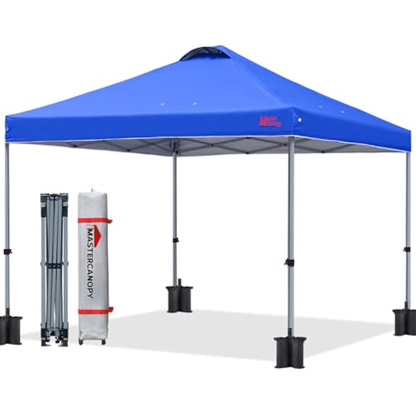MASTERCANOPY Durable Ez Pop-up Gazebo Tent with Roller Bag (2.5x2.5M,Blue)
