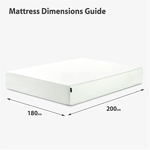 ZINUS Single Mattress - Memory Foam - 90x190cm/3x6ft - Height 13cm/5in - Medium Firmness - Orthopaedic Support with Comfort foam - Green tea Designed in UK standards