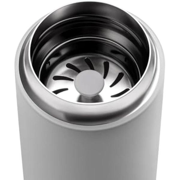 Fellow 12 oz Carter Move Travel Mug - Vacuum-Insulated Stainless Steel Travel Coffee Mug - Coffee Tumbler with Ceramic Interior and Splash Guard - Matte Grey