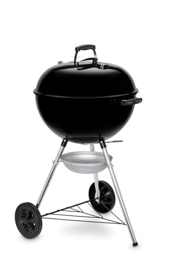Weber Original Kettle Charcoal Grill, Ø 57cm Grill Area, BBQ Grill with Porcelain-Enamelled Lid & Bowl, Lid Thermometer, One-Touch Cleaning System - Black (14101004)