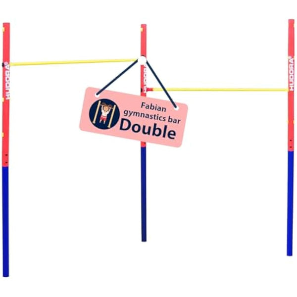 HUDORA Gymnastics Bar Fabian Standard/Pro - Single/double gymnastics bar for children & adults - 4 level height-adjustable gymnastics bar - Sturdy outdoor fitness bar for up to 100kg