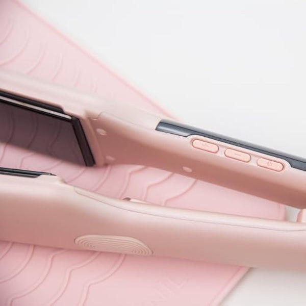 ANGENIL Pro Titanium Flat Iron Hair Straightener 4.5cm Wide, Salon Grade Dual Voltage Straightening and Curler 2-in-1 with Heat Resistant Silicone Mat, Adjustable Temp 160°C-240°C, 15s Fast Heating