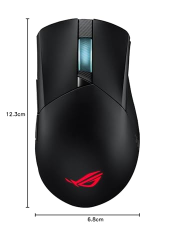 ASUS ROG Spatha X Wireless Gaming Mouse, 24 GHz/Wired USB, 19,000 DPI Optical Sensor, 12 Programmable Buttons, RGB, Swappable Switch Design, Micro Switches, Magnetic Charging Stand, Black
