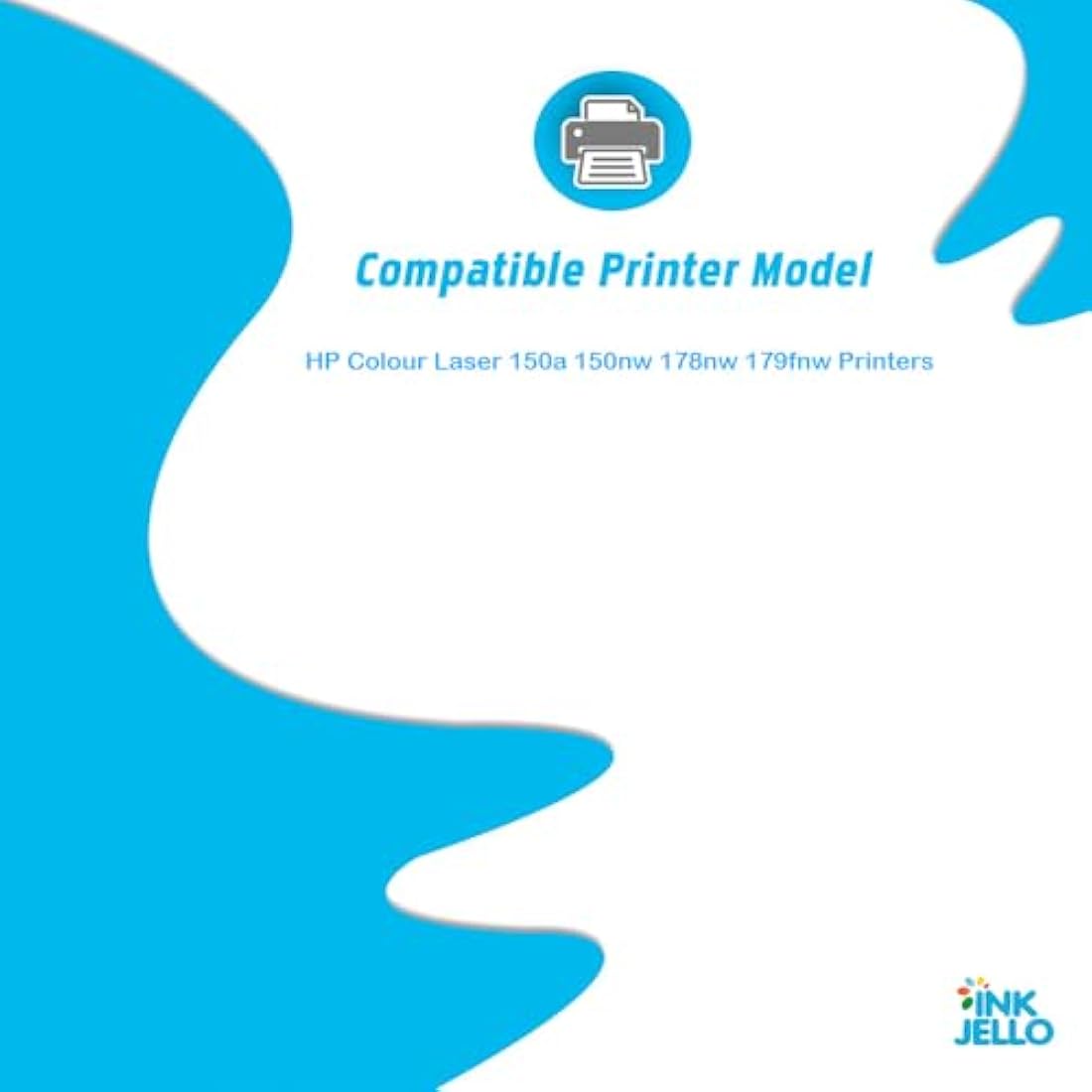 InkJello Toner Cartridge For Printer, Compatibile with HP Colour Laser 150a 150nw 178nw 179fnw W2070A W2071A W2072A W2073A 117A (Black, Cyan, Magenta, Yellow, 4-Pack)