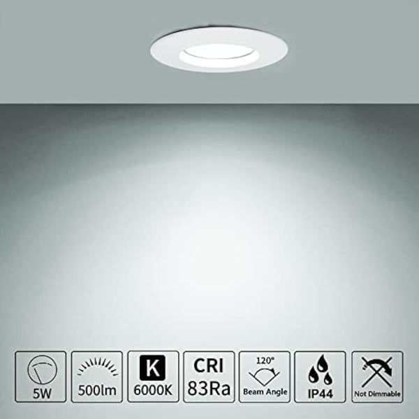 HiBay 6X 5W LED Downlights Recessed Spotlights Ceiling Lights Ultra Slim Down Light White IP44 Kitchen Spotlight Cool White 6000K 240V