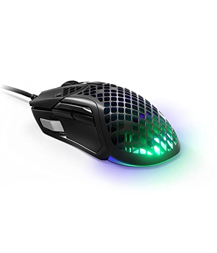 SteelSeries Aerox 5 Wireless - Holey RGB Gaming Mouse - Ultra-lightweight Water Resistant Design - 9 Buttons - Lag-free 2.4GHz / Bluetooth Wireless - 18K DPI TrueMove Air Optical Sensor