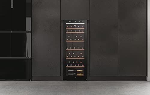 Haier Wine Bank 50 Series 5 Freestanding Wine Cooler, 49 Bottles, Single Zone Temperature, Anti-UV Glass Door, Low Vibration Design, LED Light, hOn App, F Class, Black, 49.7x58.5x82 cm - HWS49GA