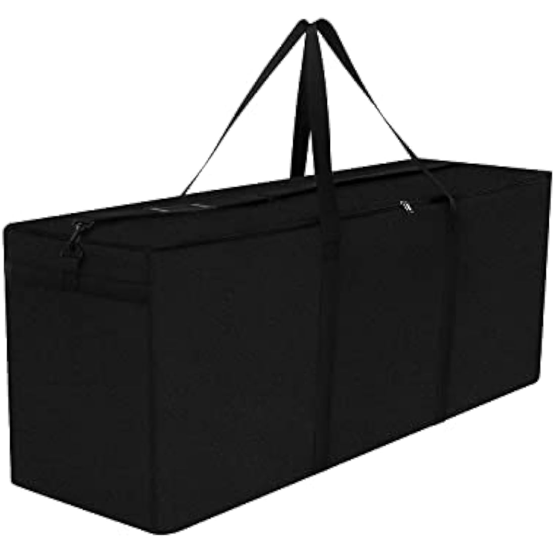 Dokon Garden Furniture Cushion Storage Bag Waterproof Christmas Tree Storage Bag Anti-UV Heavy Duty Oxford Fabric Outdoor Cushion Bags with Durable Handle and Zipper (125x40x55cm) - Black