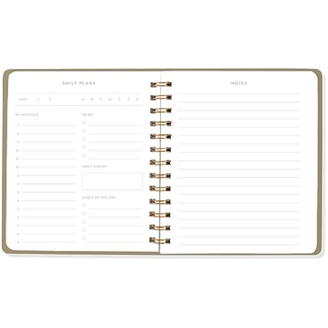 Fringe Stdio Non-Dated Daily Planner, 160 Pages, twing Ring Spiral Binding, SE Standard Black (877003)