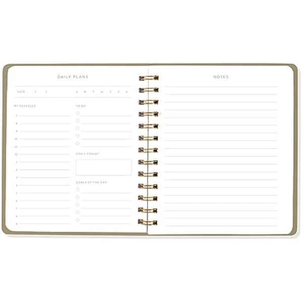 Fringe Stdio Non-Dated Daily Planner, 160 Pages, twing Ring Spiral Binding, SE Standard Black (877003)