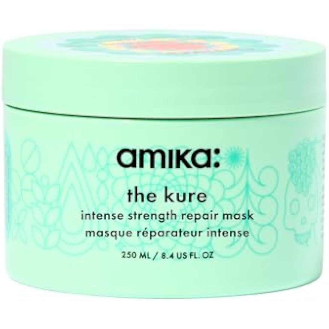 amika the kure intense strength repair hair mask - strengthening hair care for dry, damaged strands - rich deep conditioner enriched with bond fortifying technology to help reduce breakage (250 ml)