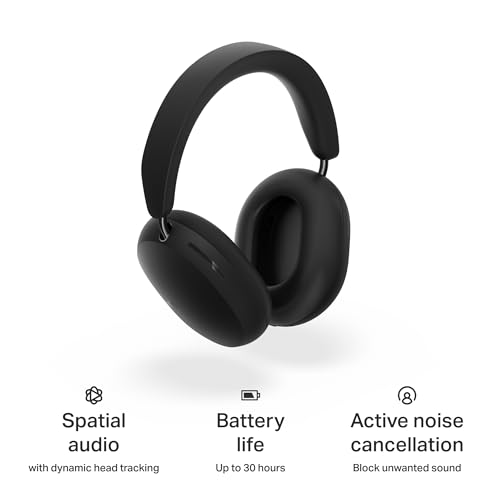 Sonos Ace - Noise Cancelling Wireless Bluetooth Headphones - Up to 30 hours battery life - Spatial Audio - Dynamic Head Tracking - Black