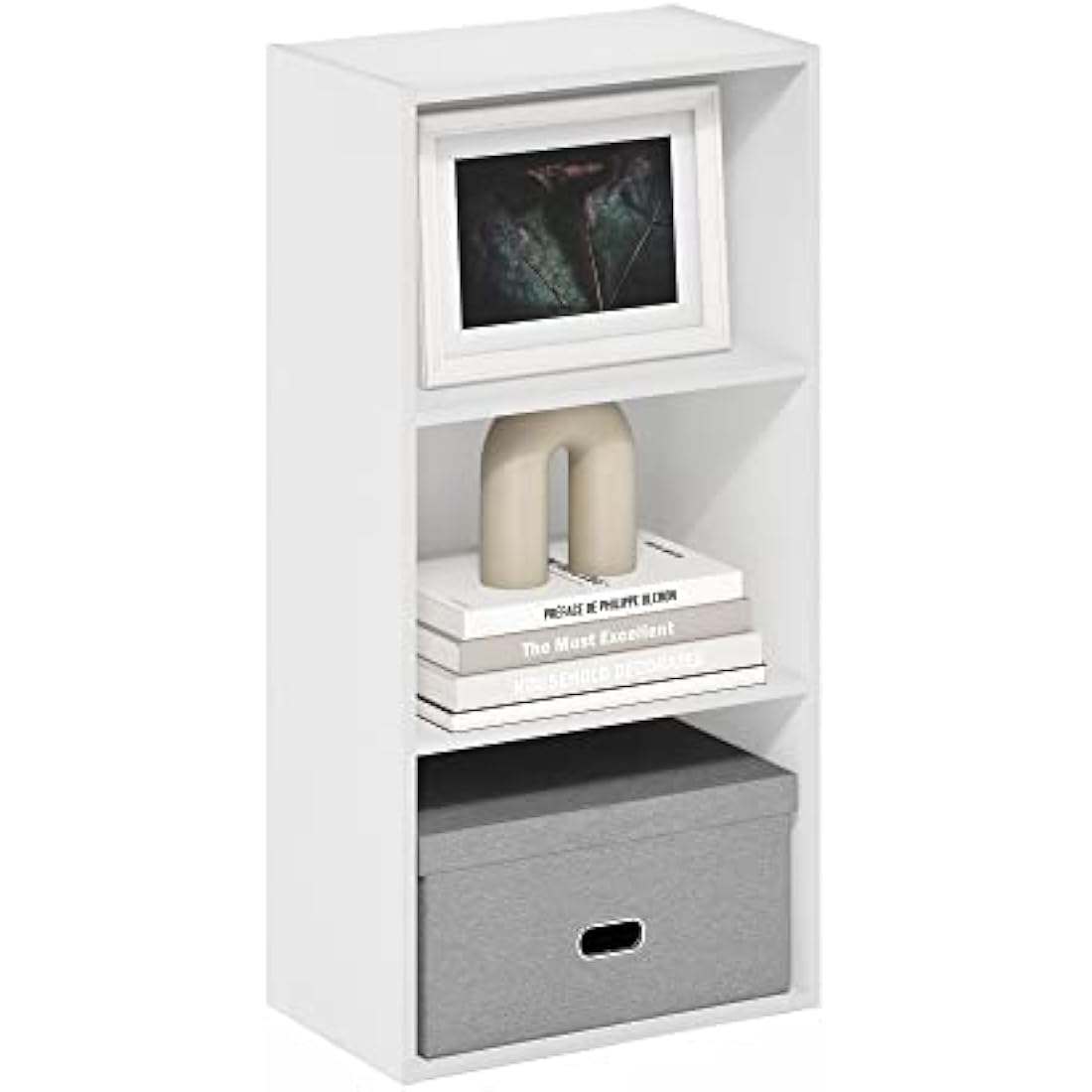 Furinno Luder 3-Tier Open Shelf Bookcase, White